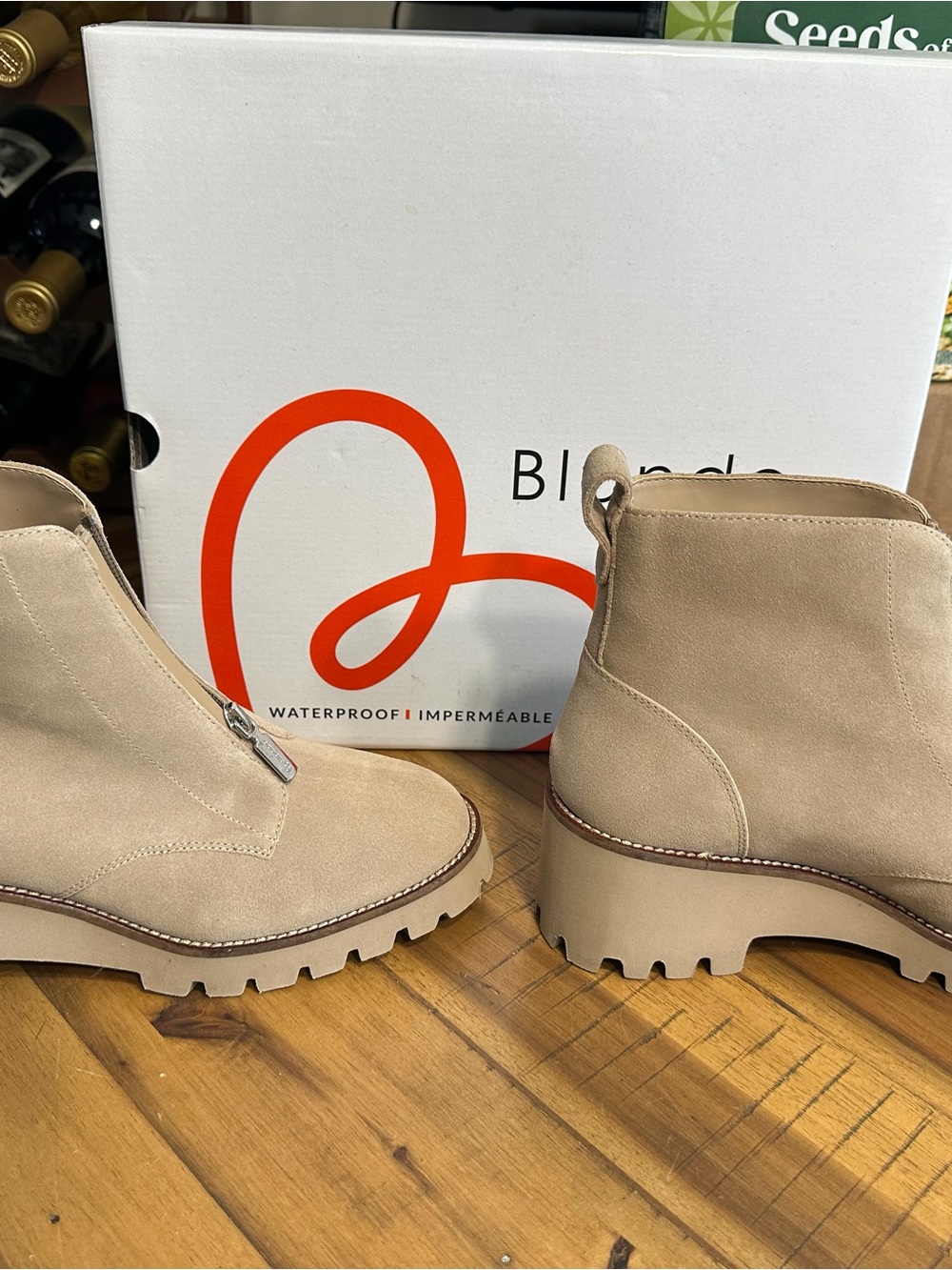 Blondo Drew Waterproof Sand Suede Ankle Boots Women’s 7.5 M